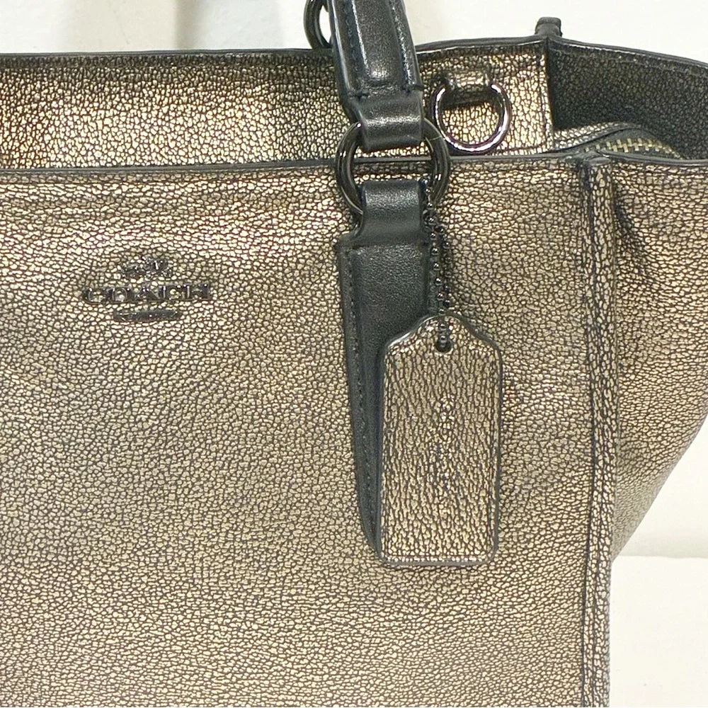 COACH Crosby Mini Carryall in Metallic Gold Leather‎ Handbag Tote